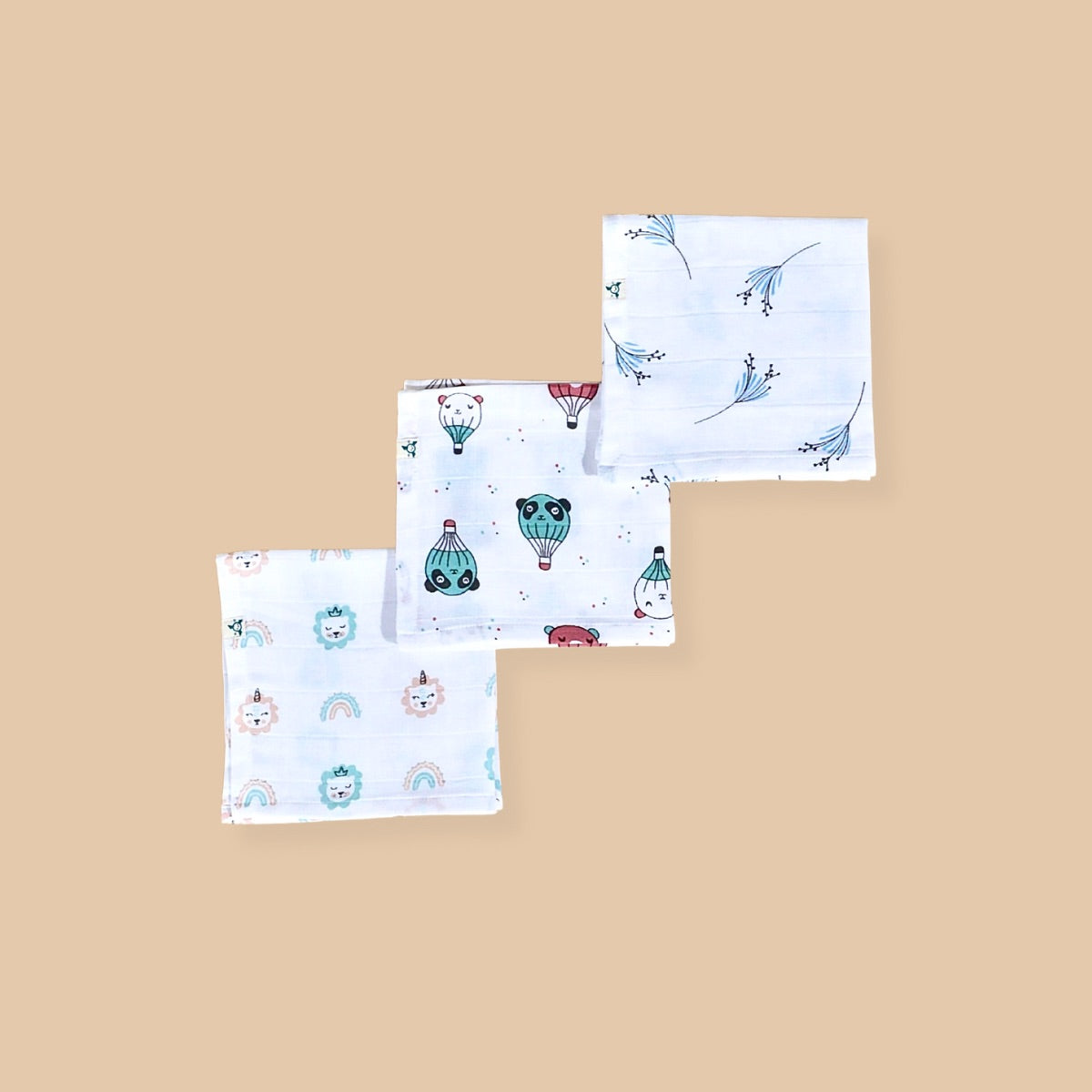 3 Set Baby Wipes - 100% Muslin