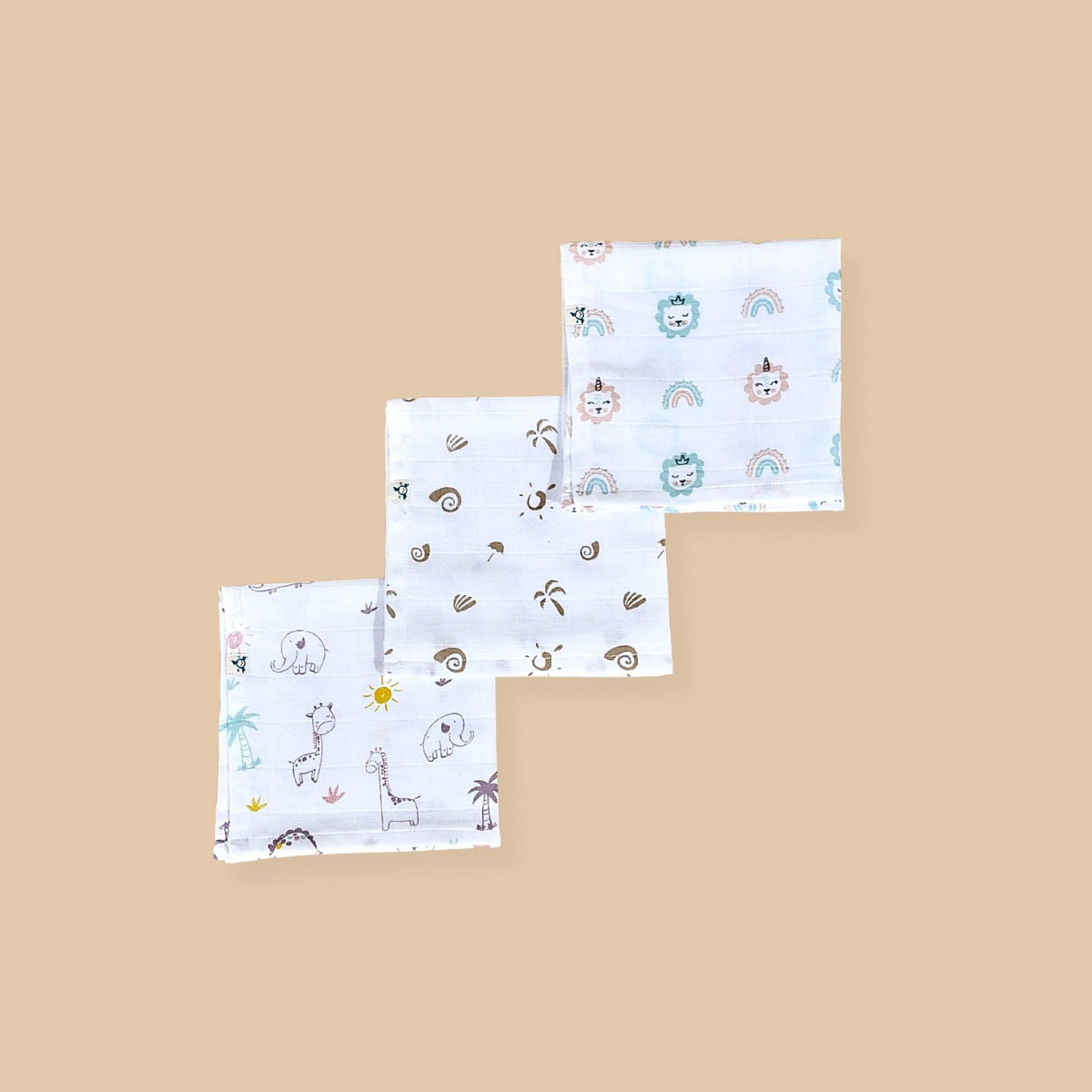 3 Set Baby Wipes - 100% Muslin