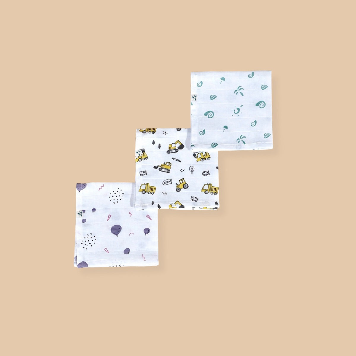 3 Set Baby Wipes - 100% Muslin