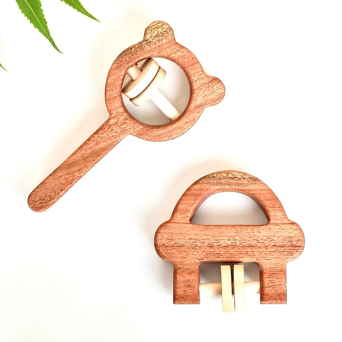 Neem Wood Baby Rattle - Combo